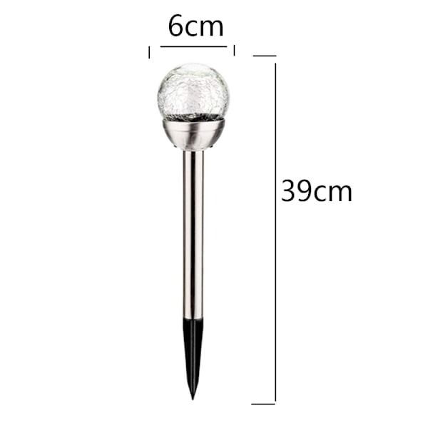 Paris_6 stk. Solcellelamper til Have, Krakeleret Glaskugle LED-lamper