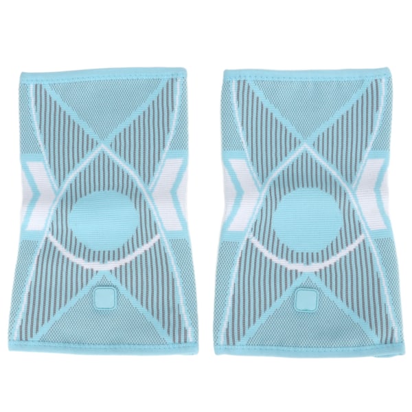 1 par Sportsknæbøjle åndbar nylonstrikket kompressionsknæærmestøtte til kvinder Mænd Løb Klatring Vandring Himmelblå XL