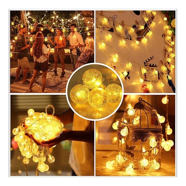 LED Lysstreng Balkon Krystalkugler 60 LED 11m 8 Tilstande