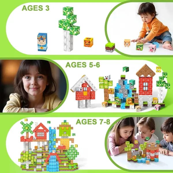 Magnetiske byggekuber sett, 150 deler 2 cm ABS Sensoriske STEM Montessori-leker for gutter og jenter fra 3 år+ B