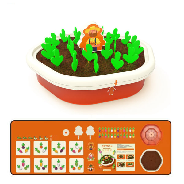 Lasten porkkanankorjuupeli, väriä vastaava muistiharjoitus, 24 kpl retiisiä vetää opetuslelu