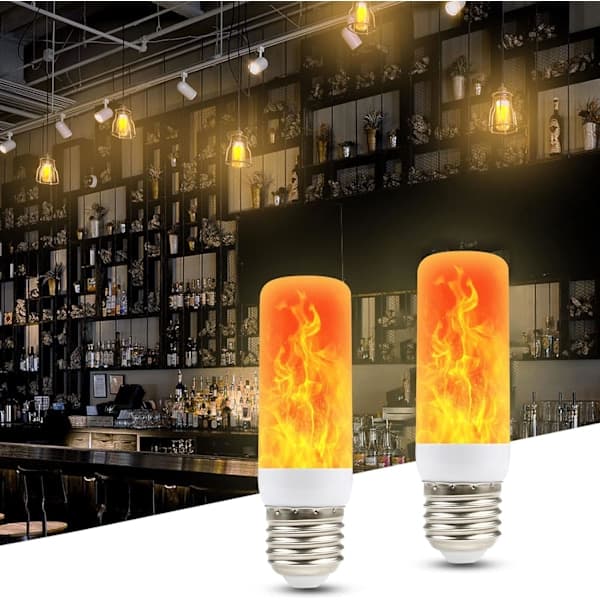 Flambulb | Liekkiefektilamput | Välkkyvä lamppu, 4 valaistustilaa LED E27