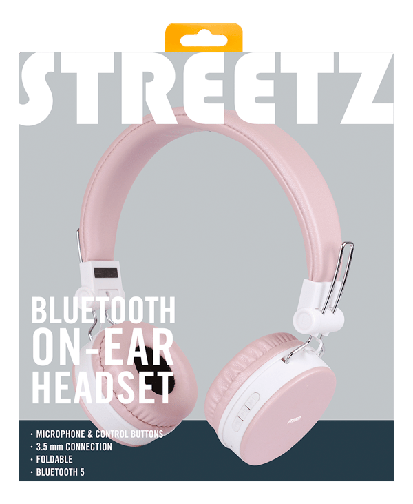 BT200 Sammenleggbart on-ear BT-headset, 3,5 mm, rosa