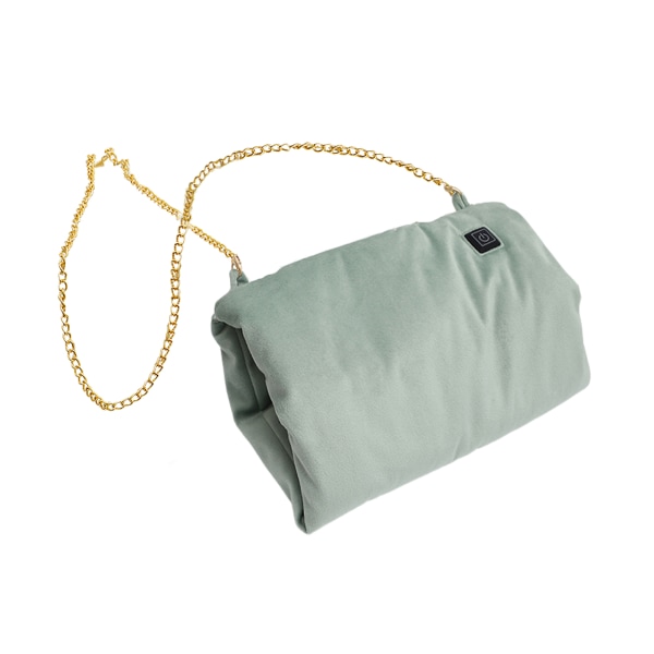 Elektrisk varmepose Grønn fløyelsoppvarmet håndvarmerpose for jakt på campingjulegaver