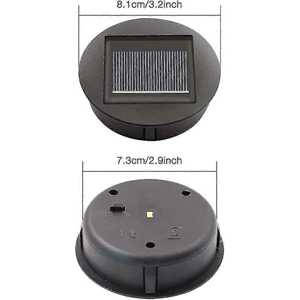 2024 Nye 4-pakning Solcellelamper med LED-lys, Erstatning for Solcellelampe, LED Solpaneldeksel