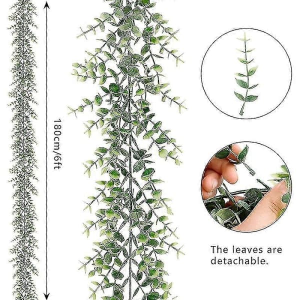 5-pack 9m Artificial Eucalyptus Garland Fake Greenery Vines Hanging Plants for Wedding