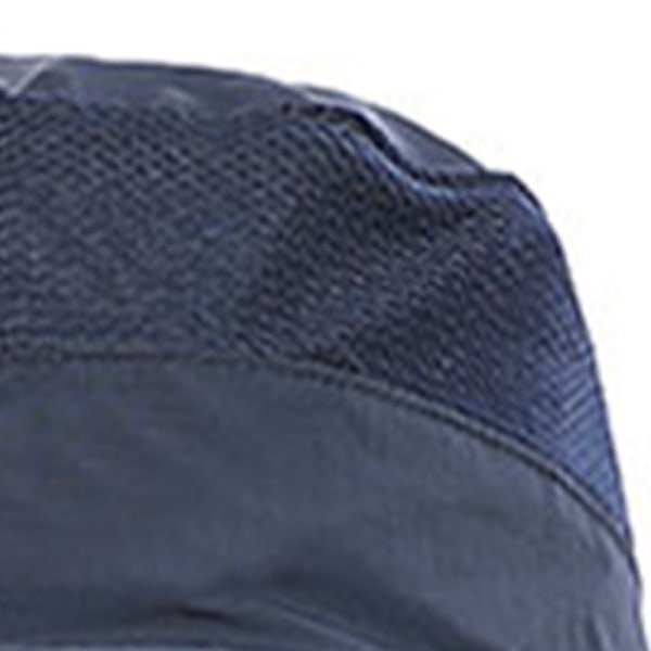 Solhat UV-beskyttelseshætte Bred skygge Nylon Åndbar Hurtigtørrende UPF 50+ fiskehat med aftageligt ansigtshalsklap Mørkeblå