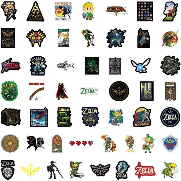 50 kpl The Legend of Zelda Stickers Game -vesipullotarroja, vedenpitäviä tarroja
