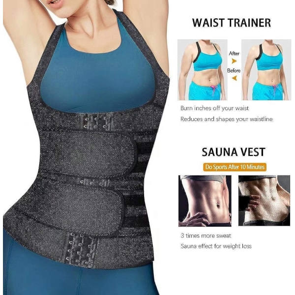 Neopren Bastu Sweat Waist Trainer Korsett Trimmer Väst för Medium