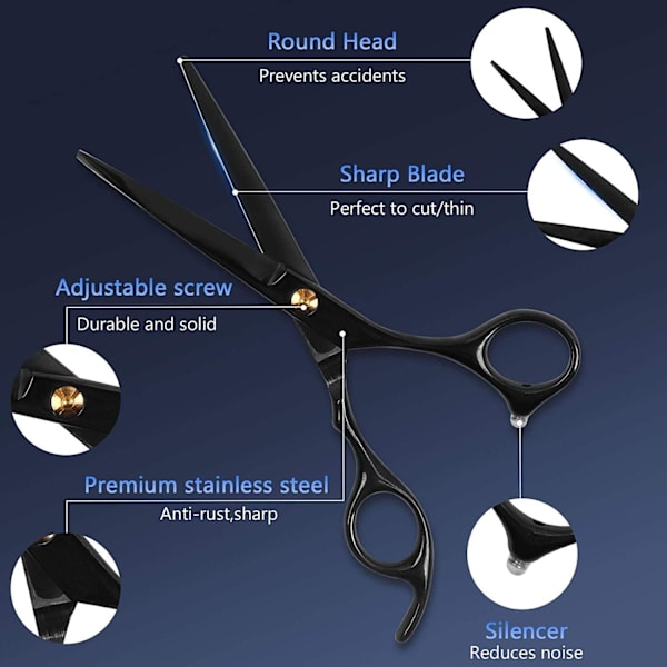 Hairdressing Set with Scissors, Combs, Clips, Cape 11 Pieces