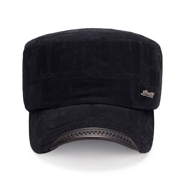 Män Armé Denim Baseball Cap Bomull Cadet Hat Militär Andas Flat Justerbar Cap Coffee