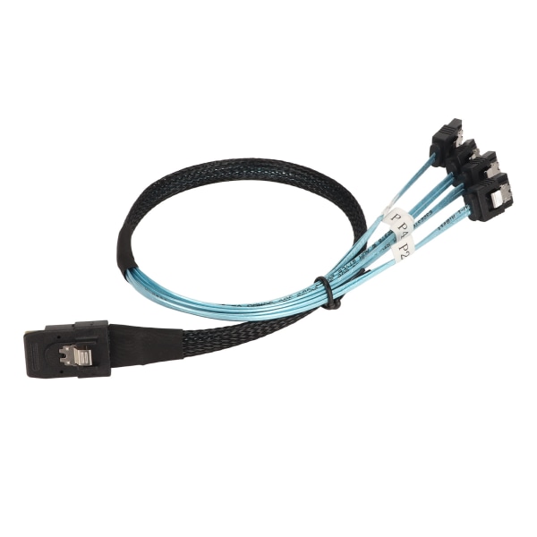 Mini SAS til 4 SATA-kabel 7-pinners 12 Gbps fortinnet kobbergullbelagt kontaktor SFF 8087 til 4SATA-kabel for skrivebords chassis 0,5 meter / 1,6 fot