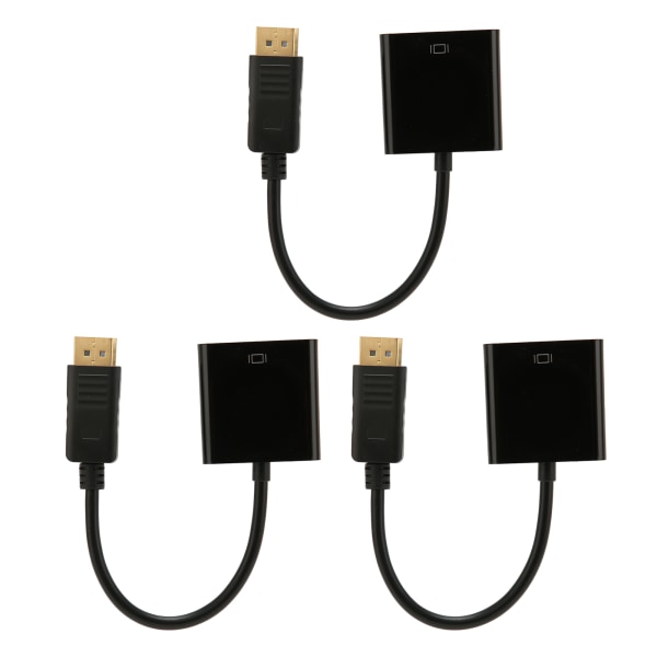 3 kpl DisplayPort-DVI-sovitin 4K HD 1080P Mini DP-DVI-sovitinkaapeli PC Kannettava tietokone HDTV-näyttöprojektori