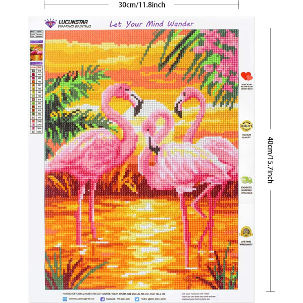 Flamingo Diamond Drawing Premium Full DIY 5D Diamond Paining Kit