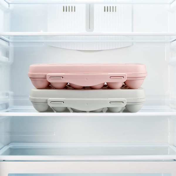 2-pack Egg Storage Container with Lid, 12 Compartment Egg Holder for Refrigerator, Plastic Egg Storage Box, Egg Organizer with Cover Holds 24 Eggs