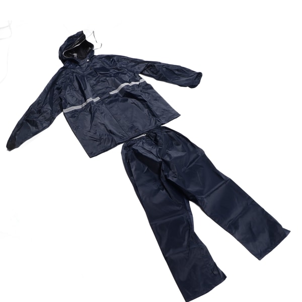 Split Jacket Pants Suit Hengittävä Vedenpitävä Sadetakki Set Kaksikerroksinen Set Miehille Naisille Oxford Navy Blue XXL