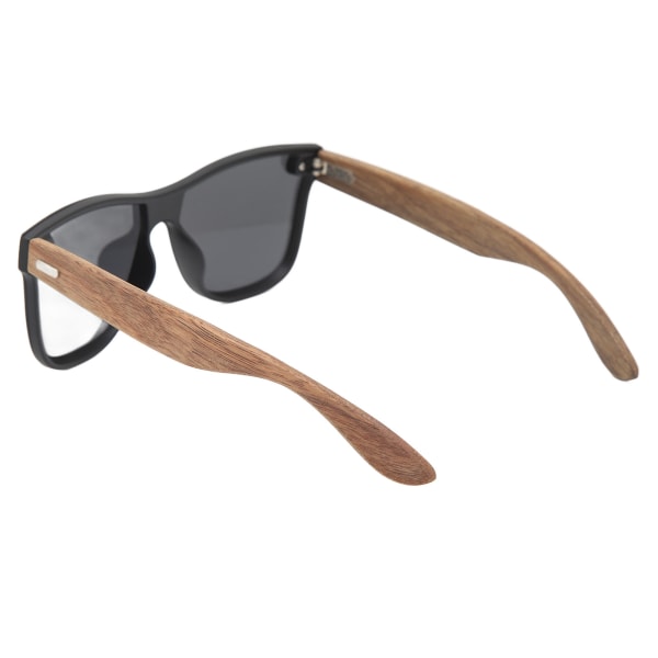 Båglösa One Piece Lens Solglasögon HD Spegelglas UV400 Polarized Wood Solglasögon för utomhusbruk Svart