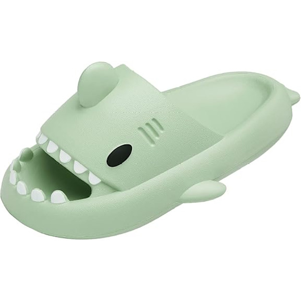 Herre- og damesandaler i hajform - sommer sandaler med åben tå, skridsikre badesandaler til strand og pool med tyk sål Grøn Green 40/41