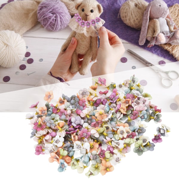 200 stk små blomsterhoder i stoff for bryllup, 2,5 cm/1 tomme, DIY-simulerte blomsterhoder for fødselsdag, bryllup og dåp