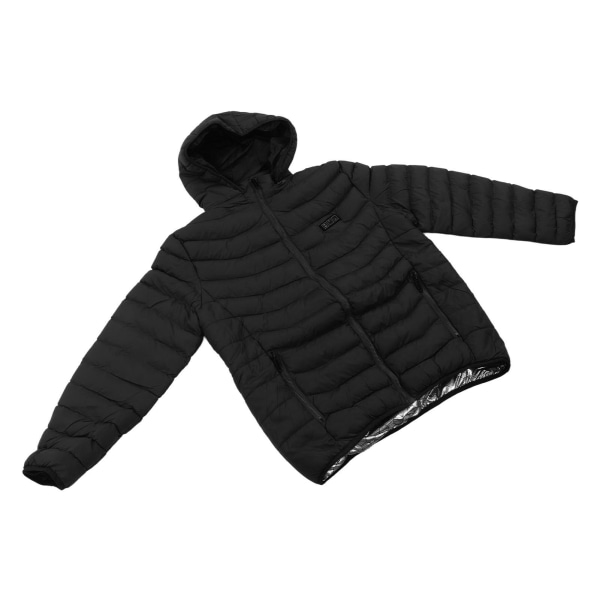 11 områder Opvarmet jakke Udendørs USB Elvarme Jakker Warm Sprots Thermal Coat Tøj Opvarmelig bomuldsjakke til mænd Sort L