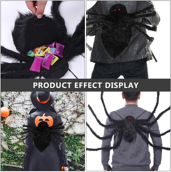 Halloween Spider Backpack Costume Funny Candy Bag for Adults S