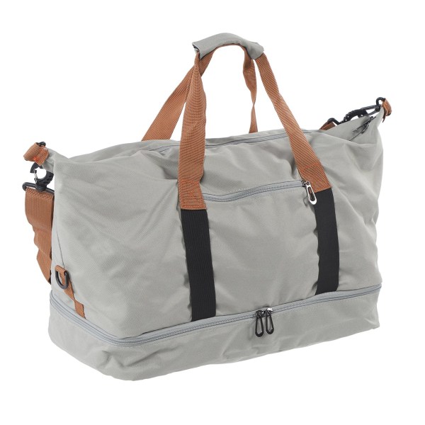 Rejsetaske Dry Wet Separated Sports Gym Bag Skulder Weekender Overnight Bag Stor Kapacitet til Mænd Kvinder Grå