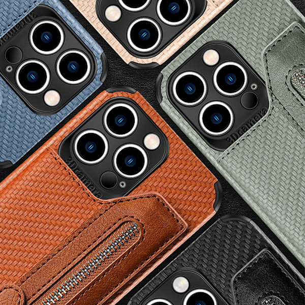 Korthållare Fodral Flip Mobiltelefon Clip PU-kortfack
