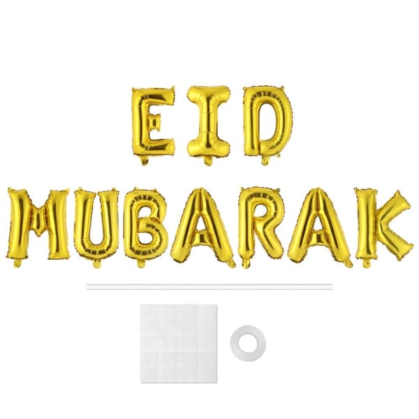 16 tommers Eid Mubarak RAMADAN MUBARAK SILVER EID MUBARAK sølv silver