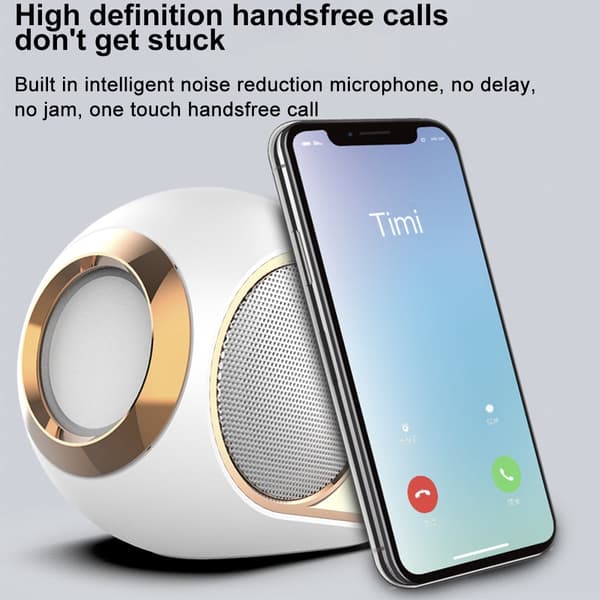 Trådløs Bluetooth-høyttaler - Gull-eggform - Kraftig subwoofer - Krystallklart lyd