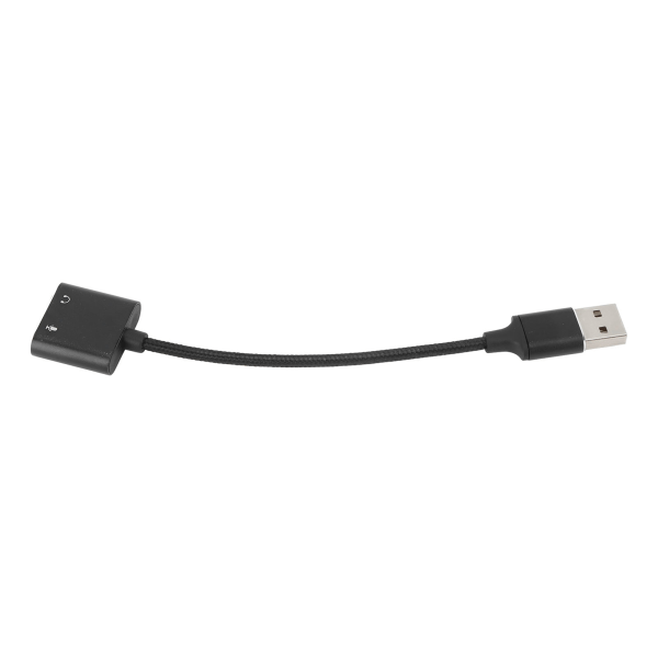 USB-lydadapter Aluminiumslegering Svart Plug and Play USB til 3,5 mm jack lydkort for stasjonære datamaskiner Bærbare datamaskiner