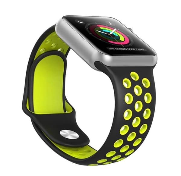 Apple Watch 4 - 44mm - HUTECHs Stilrene Silikonearmbånd Mint/Blå Mint/Blå m