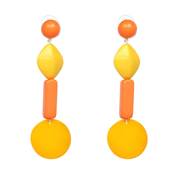 Mode akryl örhängen Snygga söta färgglada eardrop smycken tillbehör present (gul)