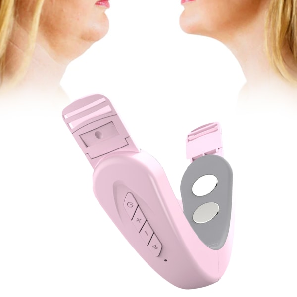 Elektrisk V Face Shaping Belte 12 Gears Micro Current Massasje Dobbel Hakeløftemaskin for kvinner Ansikt Beauty Rosa