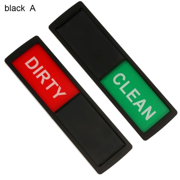 Ren eller skitten magnet for oppvaskmaskin svart A black A