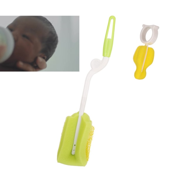 Vastasyntyneen pulloharjan puhdistusaine Rotary PP kannettava vauvan sieni nännipulloharja Baby Greenille