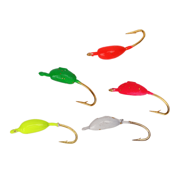 50 st Isfiske Jigs Kit Färgglada upp och ner fiskkrokar Fiskedrag med hulling för vinteris Jigging