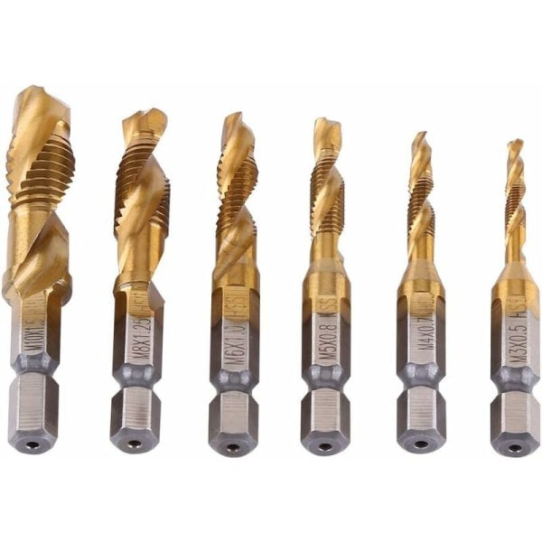HSS gevindtapbor Metriske gevind M3-M10 titanium 1/4 \" sekskantet skaft（PA）