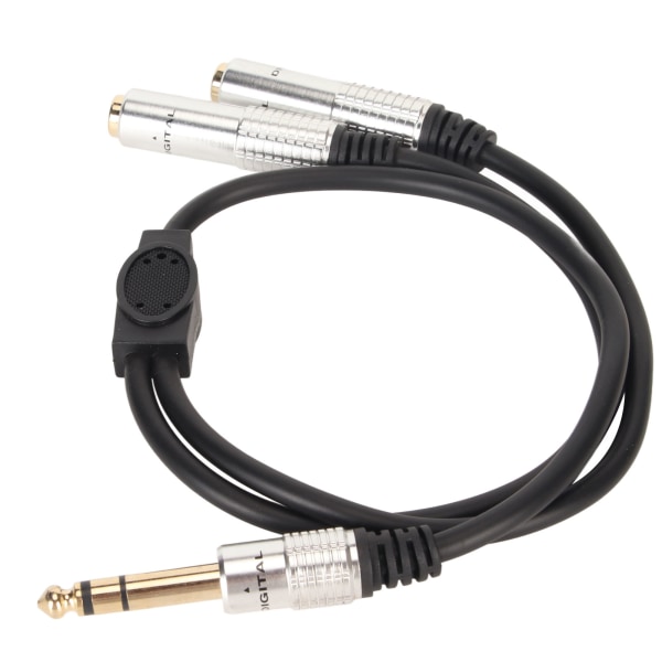 1/4 tum Stereo Splitter Y-kabel Dubbelkanal aluminiumlegering 6,35 mm hankontakt till dubbel 6,35 mm honportkabel 19,7 tum