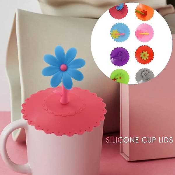 8 st Silikon Mugglock Dammskydd Glaslock För Drycker Kaffe Te Mugglock Återanvändbara Mugglock A
