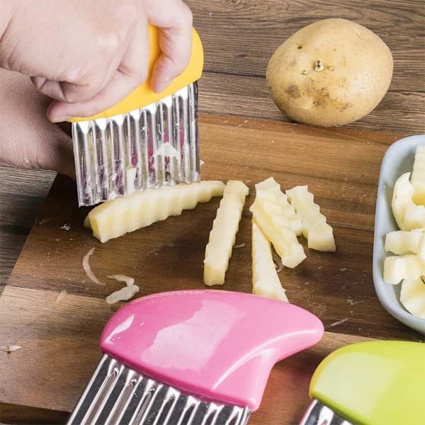 4 stk Potetgullkuttere, Slicer, Rustfritt Stål Bølgete