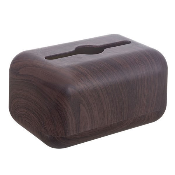 Tissue Box Cover Wood Grain Easy Refill Suorakaiteen muotoinen Tyylikäs Tyylikäs Lautasliinalaatikon pidike pöytäkoneen sohvapöydälle Musta pähkinä väri