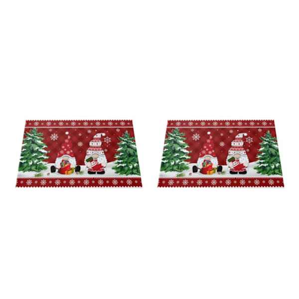 1/2 Mjuk och Bekväm Jultomte Dörrmatta för Julpresent Christmas present 2Set