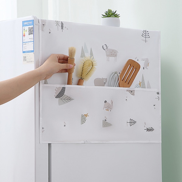 Kjøleskap Støvsikkert deksel Husholdning Kjøleskapsmatte Vanntett Kjøleskapsklut Kjøleskapsoppheng