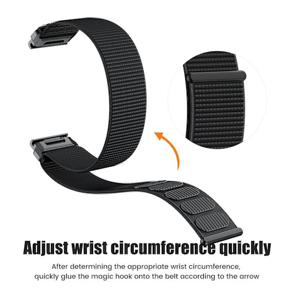 Nylon-ranneke Garmin Fenix 6s Pro:lle, sopii myös Fenix 7s, 6s, 5s Plus, D2 Delta S Smart -kelloille (20 mm)