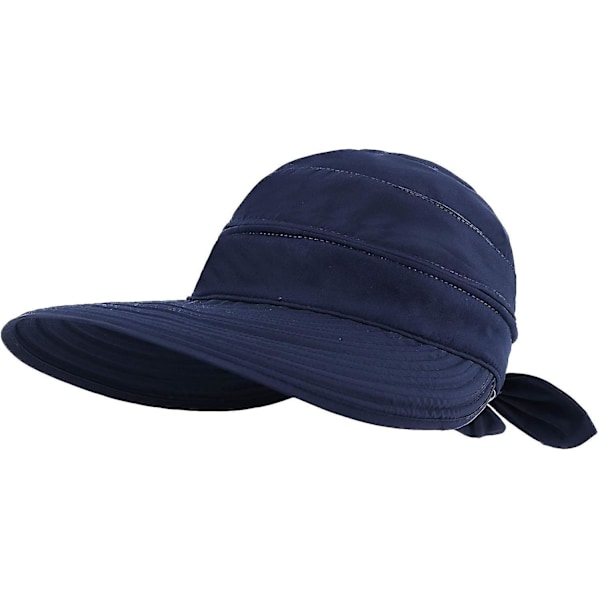 Naisten hatut UPF 50+ UV-suojaava muunneltava aurinkolippahattu Dark Blue