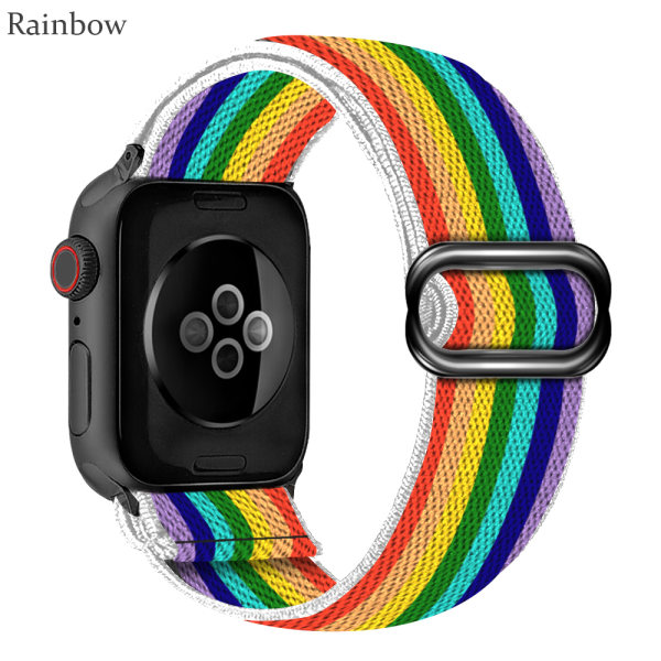 Nylon Apple Watch -bändille Rainbow Rainbow