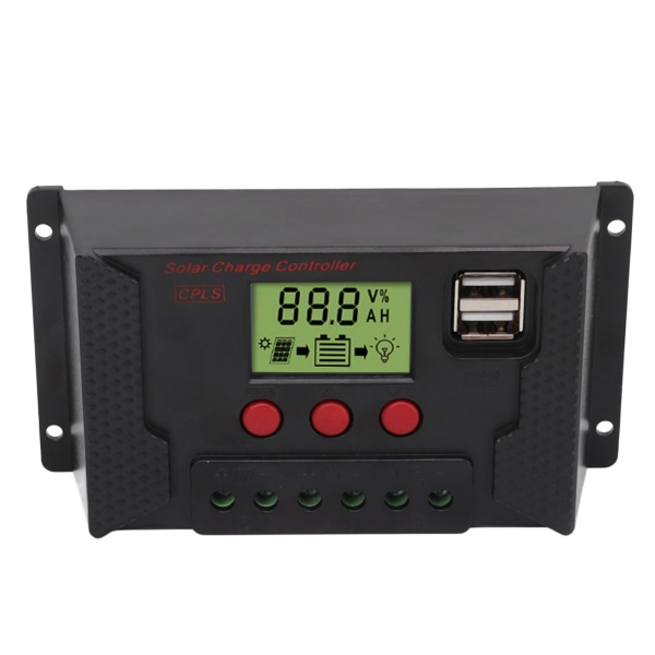 Solar Controller PWM 12V 24V Automatisk tilpasning LCD-skjerm USB-port Solar Regulator 40A