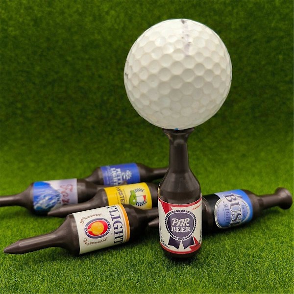 6 stk. Golftees Ølflaske Golftees for Golfere.pa