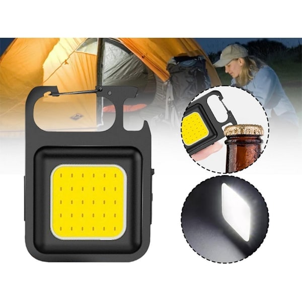 LED-taskulamppu - Telttavalaisin magneetilla ja pullonavaajalla