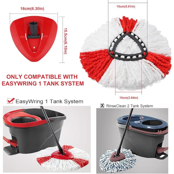 4 erstatningsmopper for Vileda Turbo 2 i 1 EasyWri